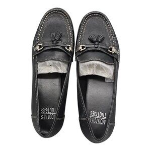 Womens Mootsies Tootsies Black Leather Loafers Flats Size 10W Comfort Slip On